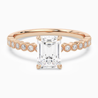 Emerald Accent Shoulder Solitaire in 14K Rose Gold main white