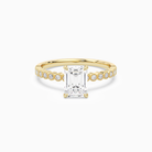 Emerald Accent Shoulder Solitaire in 18K Yellow Gold main white
