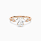 Heart Accent Shoulder Solitaire in 14K Rose Gold main white