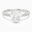 Heart Accent Shoulder Solitaire in 14K White Gold main white