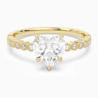 Heart Accent Shoulder Solitaire in 14K Yellow Gold main white