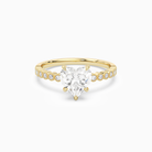 Heart Accent Shoulder Solitaire in 18K Yellow Gold main white