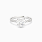 Heart Accent Shoulder Solitaire in Platinum main white