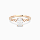 Oval Accent Shoulder Solitaire in 14K Rose Gold main white