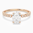 Oval Accent Shoulder Solitaire in 14K Rose Gold main white