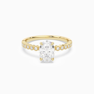 Oval Accent Shoulder Solitaire in 14K Yellow Gold main white