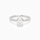 Oval Accent Shoulder Solitaire in Platinum main white