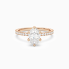 Oval Hidden Halo Accent Six-Prong Pavé in 14K Rose Gold main white