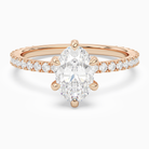 Oval Hidden Halo Accent Six-Prong Pavé in 14K Rose Gold main white