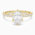 Oval Hidden Halo Accent Six-Prong Pavé in 14K Yellow Gold main white