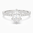 Oval Hidden Halo Accent Six-Prong Pavé in 18K White Gold main white