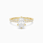 Oval Hidden Halo Accent Six-Prong Pavé in 18K Yellow Gold main white