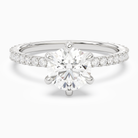 Round Hidden Halo Accent Six-Prong Pavé in Platinum main white