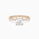 Cushion Hidden Halo Accent Luxe Pavé in 14K Rose Gold main white