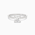 Cushion Hidden Halo Accent Luxe Pavé in 14K White Gold main white
