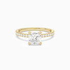 Cushion Hidden Halo Accent Luxe Pavé in 14K Yellow Gold main white