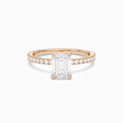 Emerald Hidden Halo Accent Luxe Pavé in 14K Rose Gold main white