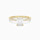 Emerald Hidden Halo Accent Luxe Pavé in 14K Yellow Gold main white