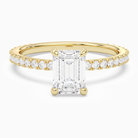 Emerald Hidden Halo Accent Luxe Pavé in 18K Yellow Gold main white