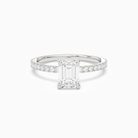 Emerald Hidden Halo Accent Luxe Pavé in Platinum main white