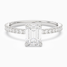 Emerald Hidden Halo Accent Luxe Pavé in Platinum main white