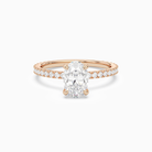 Oval Hidden Halo Accent Luxe Pavé in 14K Rose Gold main white