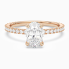 Oval Hidden Halo Accent Luxe Pavé in 14K Rose Gold main white