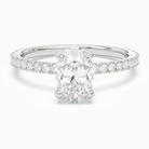 Oval Hidden Halo Accent Luxe Pavé in 14K White Gold main white
