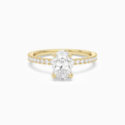 Oval Hidden Halo Accent Luxe Pavé in 18K Yellow Gold main white