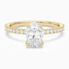 Oval Hidden Halo Accent Luxe Pavé in 18K Yellow Gold main white