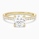Round Hidden Halo Accent Luxe Pavé in 14K Yellow Gold main white