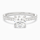 Round Hidden Halo Accent Luxe Pavé in 18K White Gold main white