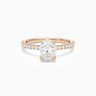 Oval Hidden Halo Accent Pavé in 14K Rose Gold main white