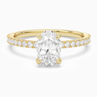 Oval Hidden Halo Accent Pavé in 14K Yellow Gold main white