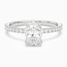 Oval Hidden Halo Accent Pavé in Platinum main white