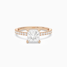 Princess Hidden Halo Accent Pavé in 14K Rose Gold main white