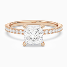 Princess Hidden Halo Accent Pavé in 14K Rose Gold main white