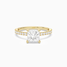 Princess Hidden Halo Accent Pavé in 14K Yellow Gold main white