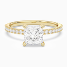Princess Hidden Halo Accent Pavé in 14K Yellow Gold main white