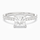 Princess Hidden Halo Accent Pavé in 18K White Gold main white