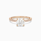 Round Hidden Halo Accent Pavé in 14K Rose Gold main white