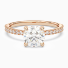 Round Hidden Halo Accent Pavé in 14K Rose Gold main white