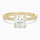 Round Hidden Halo Accent Pavé in 18K Yellow Gold main white