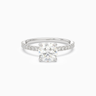Round Hidden Halo Accent Pavé in Platinum main white