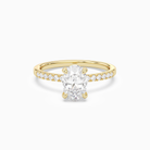 Oval Hidden Halo Accent Petite Pavé in 18K Yellow Gold main white