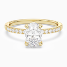 Oval Hidden Halo Accent Petite Pavé in 18K Yellow Gold main white