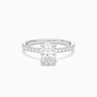 Oval Hidden Halo Accent Petite Pavé in Platinum main white