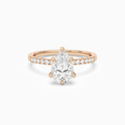 Pear Hidden Halo Accent Petite Pavé in 14K Rose Gold main white