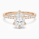 Pear Hidden Halo Accent Petite Pavé in 14K Rose Gold main white
