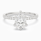 Pear Hidden Halo Accent Petite Pavé in 14K White Gold main white